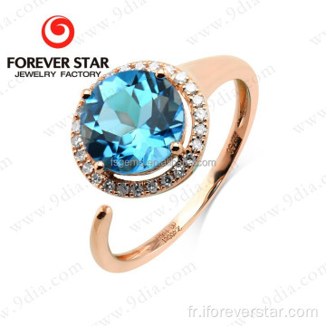 Topaz bleu 14k 2 Gram Gold Bague Designs